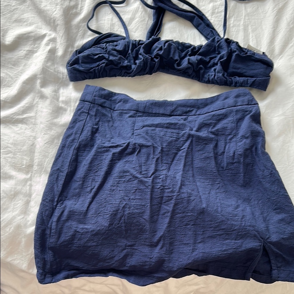 Navy Blue Two-Piece Set